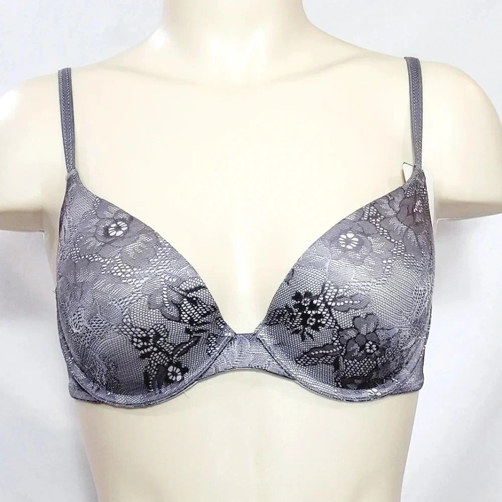 34A Maidenform Self Expressions Custom Lift UW Bra Gray NWT